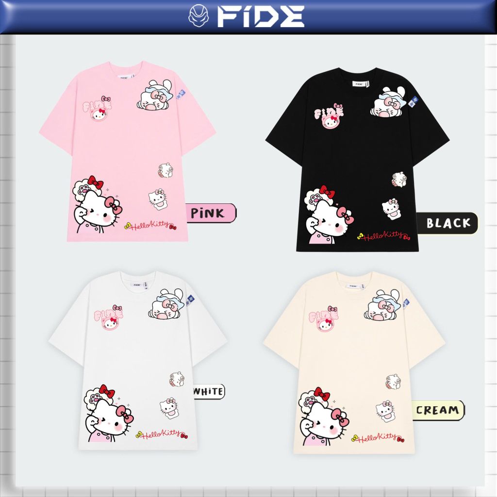 Áo thun FIDE KittyCat phông unisex form rộng local brand nam nữ cổ tròn oversize - AT149