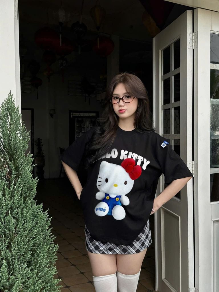 Áo thun FIDE KittyCat phông unisex form rộng local brand nam nữ cổ tròn oversize - AT150