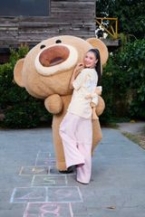 Áo thun FIDE JoyBear unisex form rộng đính gấu local brand cổ tròn oversize - AT156 (Tặng gấu)