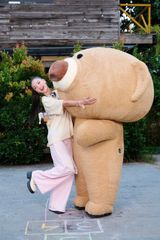Áo thun FIDE JoyBear unisex form rộng đính gấu local brand cổ tròn oversize - AT156 (Tặng gấu)