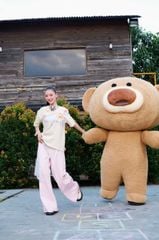 Áo thun FIDE JoyBear unisex form rộng đính gấu local brand cổ tròn oversize - AT156 (Tặng gấu)