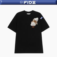 Áo thun FIDE JoyBear unisex form rộng đính gấu local brand cổ tròn oversize - AT154 (Tặng gấu)