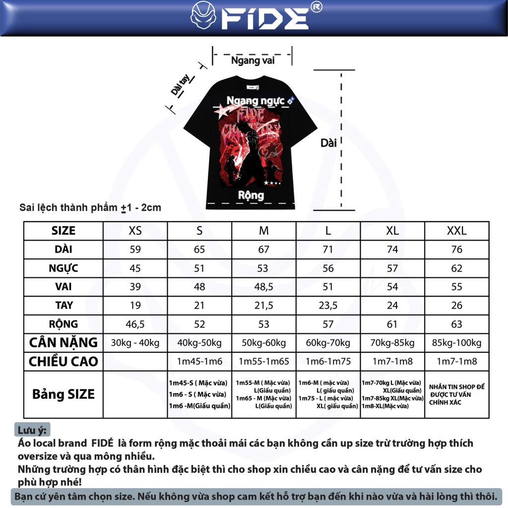 Áo thun FIDE phông unisex form rộng local brand nam nữ cổ tròn oversize - AT157