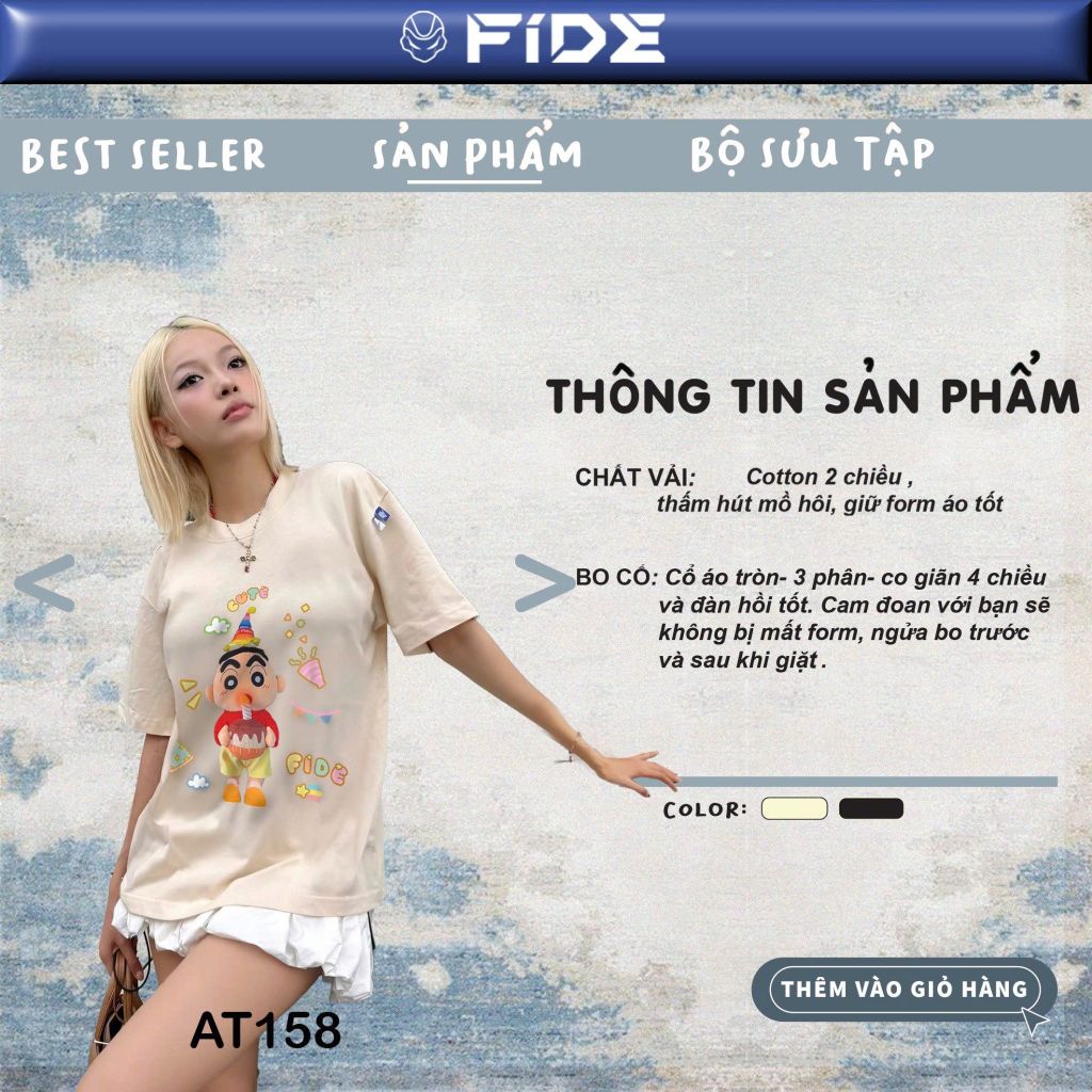 Áo thun FIDE SHIN Bút Chì phông unisex form rộng local brand nam nữ cổ tròn oversize - AT158