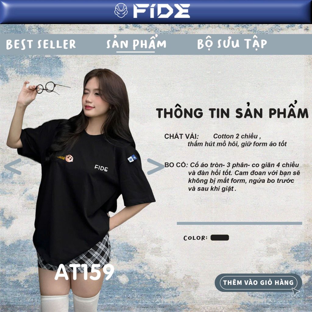 Áo thun FIDE SHIN Bút Chì phông unisex form rộng local brand nam nữ cổ tròn oversize - AT159