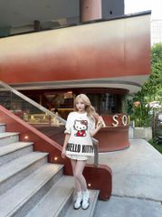 Áo thun FIDE Hello Kitty phông unisex form rộng local brand nam nữ cổ tròn oversize - AT160