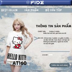 Áo thun FIDE Hello Kitty phông unisex form rộng local brand nam nữ cổ tròn oversize - AT160