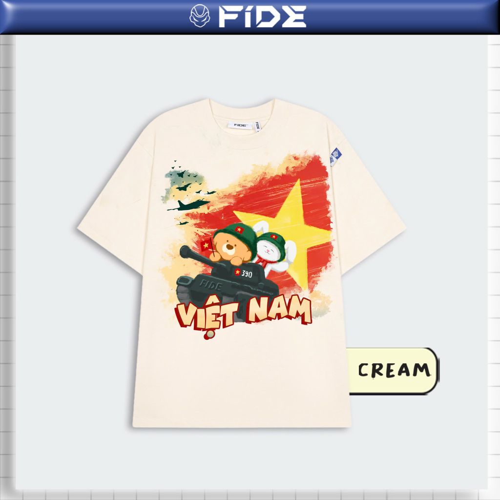 Áo thun FIDE Việt Nam phông unisex form rộng local brand nam nữ cổ tròn oversize - AT166