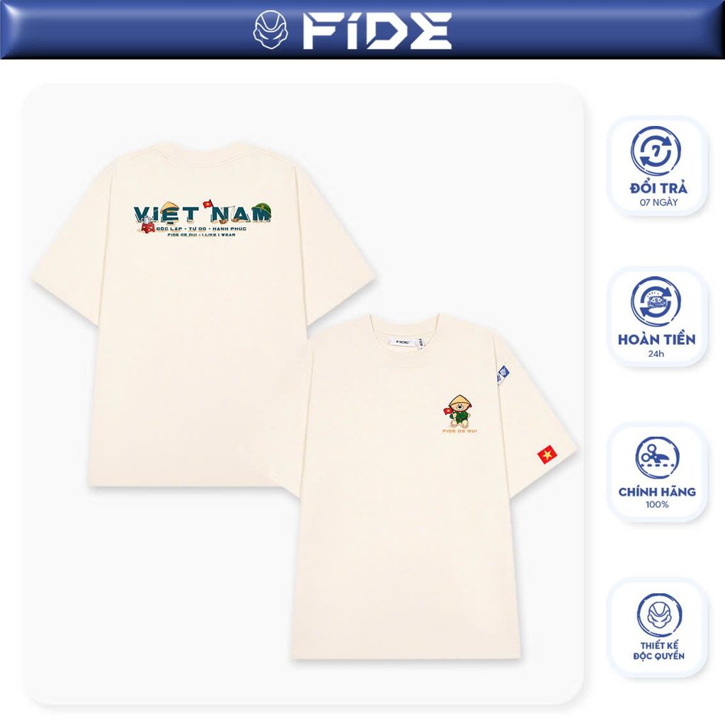 Áo thun FIDE Việt Nam phông unisex form rộng local brand nam nữ cổ tròn oversize - AT168
