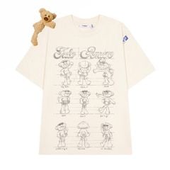 Áo thun FIDE JoyBear unisex form rộng đính gấu local brand cổ tròn oversize - AT177(Tặng gấu)