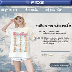 Áo thun FIDE JoyBear phông unisex form rộng local brand nam nữ cổ tròn oversize - AT176