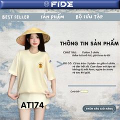 Áo thun FIDE JoyBear unisex form rộng đính gấu local brand cổ tròn oversize - AT174