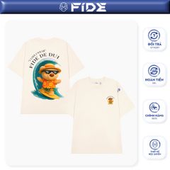 Áo thun FIDE JoyBear unisex form rộng đính gấu local brand cổ tròn oversize - AT174