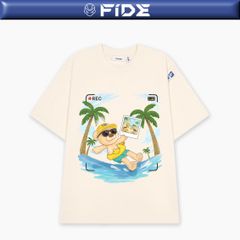 Áo thun FIDE JoyBear unisex form rộng đính gấu local brand cổ tròn oversize - AT178