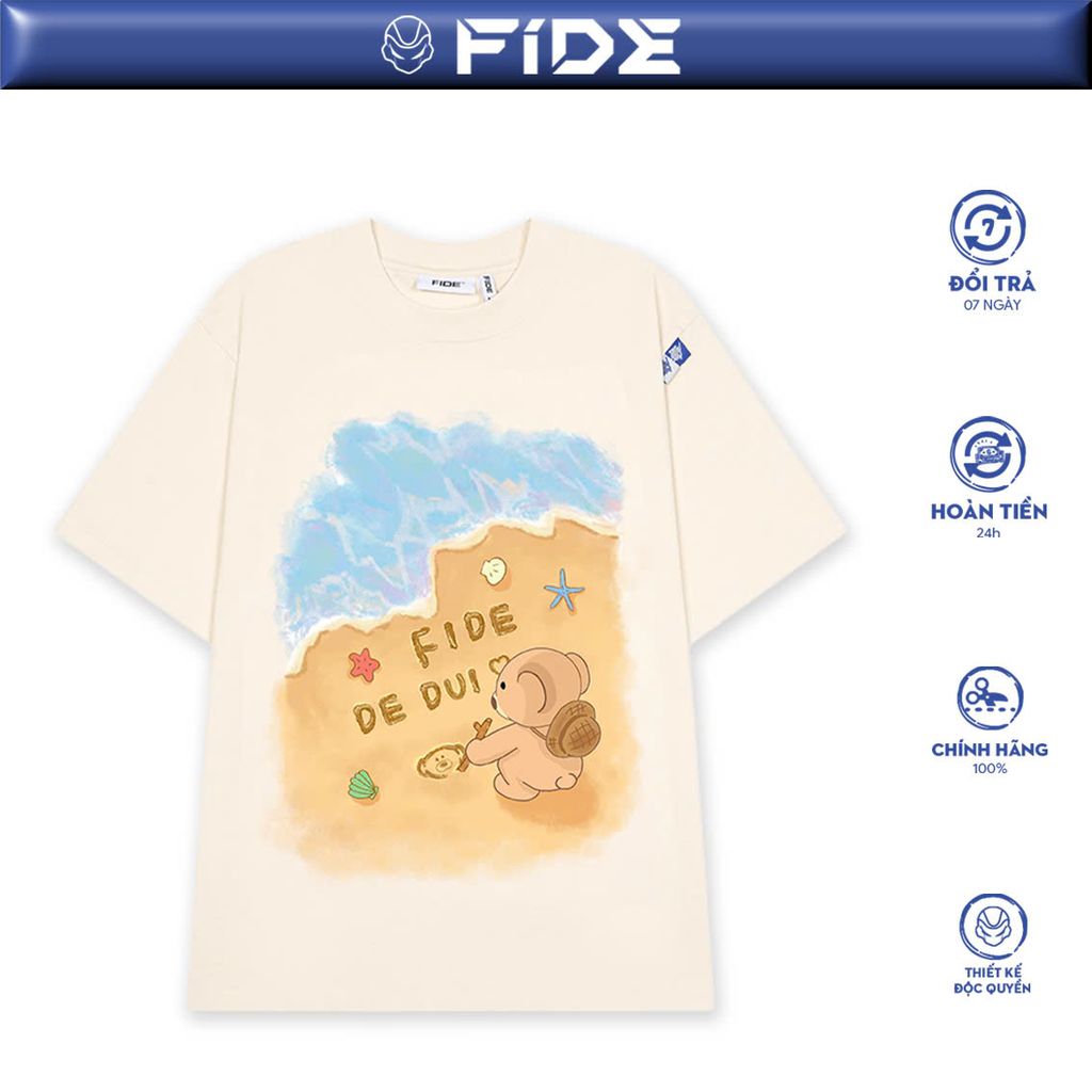 Áo thun FIDE JoyBear unisex form rộng local brand cổ tròn oversize Summer - AT180