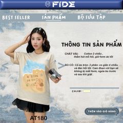 Áo thun FIDE JoyBear unisex form rộng local brand cổ tròn oversize Summer - AT180