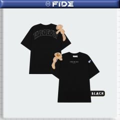 Áo thun FIDE JoyBear unisex form rộng đính gấu local brand cổ tròn oversize Teddy - AT182(Tặng gấu)