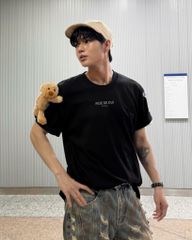 Áo thun FIDE JoyBear unisex form rộng đính gấu local brand cổ tròn oversize Teddy - AT182(Tặng gấu)