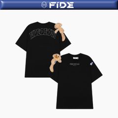 Áo thun FIDE JoyBear unisex form rộng đính gấu local brand cổ tròn oversize Teddy - AT182(Tặng gấu)