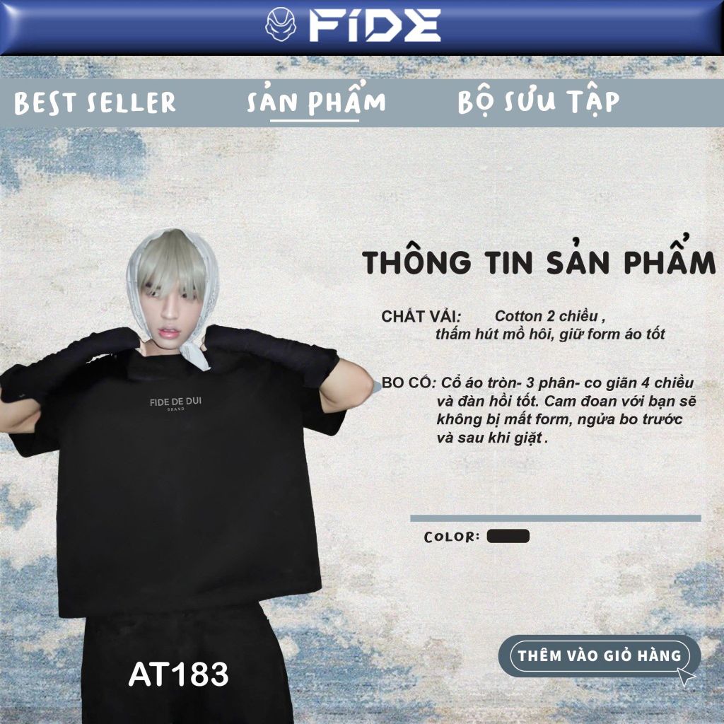 Áo thun FIDE BOXY phông boxy form rộng local brand nam nữ cổ tròn oversize - AT183