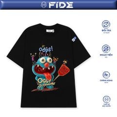Áo thun FIDE Oggy unisex form rộng đính gấu local brand cổ tròn oversize- AT186