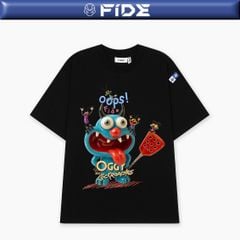 Áo thun FIDE Oggy unisex form rộng đính gấu local brand cổ tròn oversize- AT186
