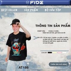 Áo thun FIDE Oggy unisex form rộng đính gấu local brand cổ tròn oversize- AT186
