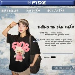 Áo thun FIDE Hello Kitty unisex form rộng local brand nam nữ cổ tròn oversize - AT197