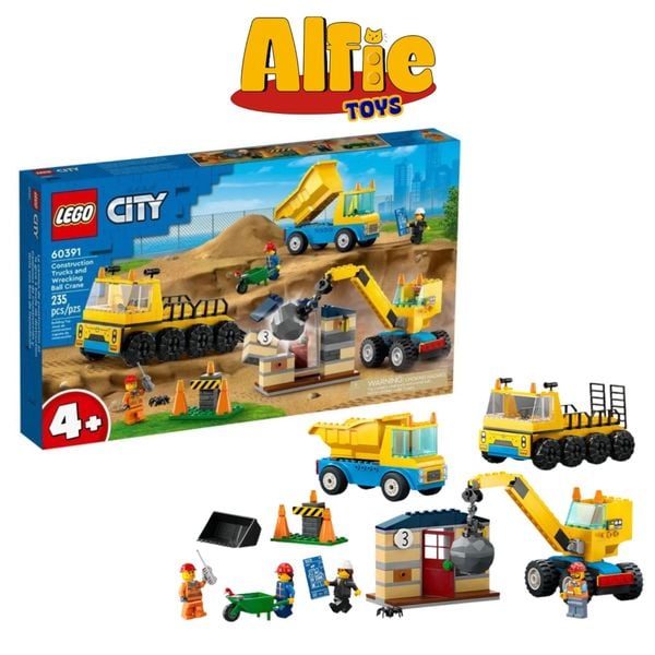  Lego City Xe Tải Và Xe Cần Cẩu Công Trình 60391 