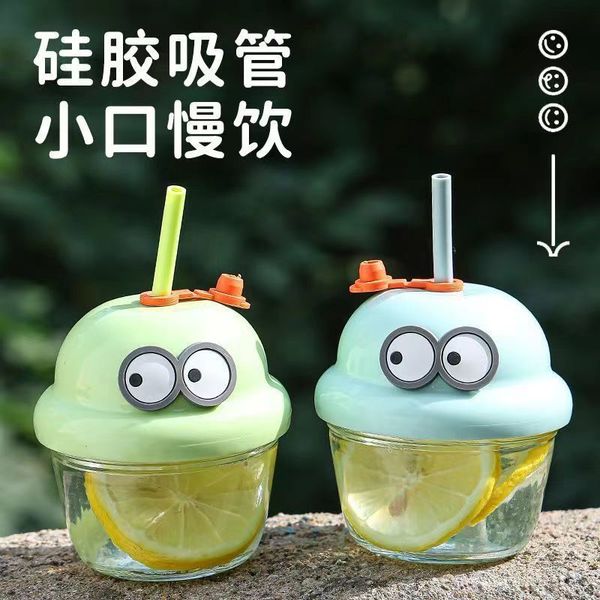  Ly cốc thủy tinh Basic kèm charm funny vibes big eyes 