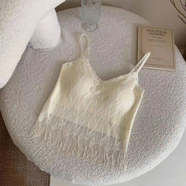  Áo 2 Dây Len Dệt Kim Có Mút Đệm 