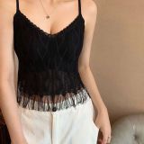  Áo 2 Dây Len Dệt Kim Có Mút Đệm 