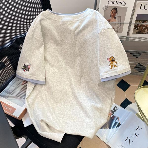  Áo Thun Tay Ngắn Thêu Tom & Jerry 