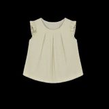  Áo kiểu sát nách form rộng viền bèo tay 