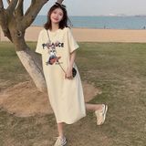  Đầm Thun Cartoon Dáng Suông Nữ 