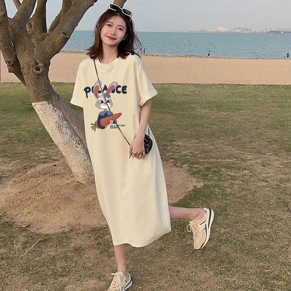  Đầm Thun Cartoon Dáng Suông Nữ 