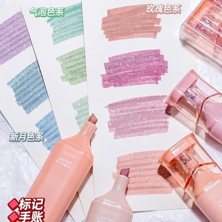  Bộ 4 Bút Đánh Dấu MÀu Sáp Lấp Lánh 