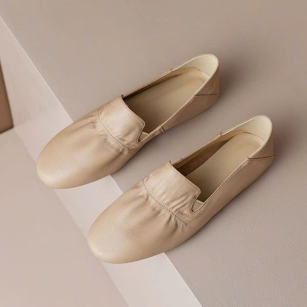  Giày Lười Da Mềm Đế Bằng Thời Trang 