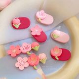  Kẹp Tóc Hoa Đào Màu Hồng 