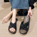  Dép nữ quai nhún chéo cá tính 
