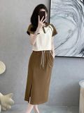  Chân Váy Dài Lưng Chun Dây Rút 