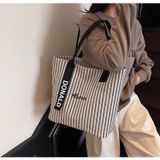  Túi Vải Tote Sọc Cỡ Lớn 