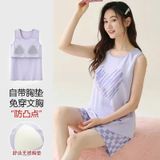  Bộ Đồ Ngủ Cotton Có Mút Ngực 