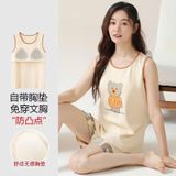  Bộ Đồ Ngủ Cotton Có Mút Ngực 