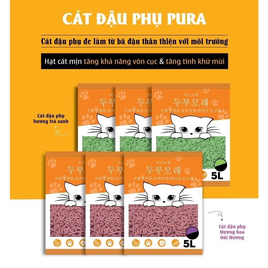 (5L) CÁT VỆ SINH MÈO SIÊU THẤM ACROPET (100% ĐẬU PHỤ TỰ NHIÊN) 