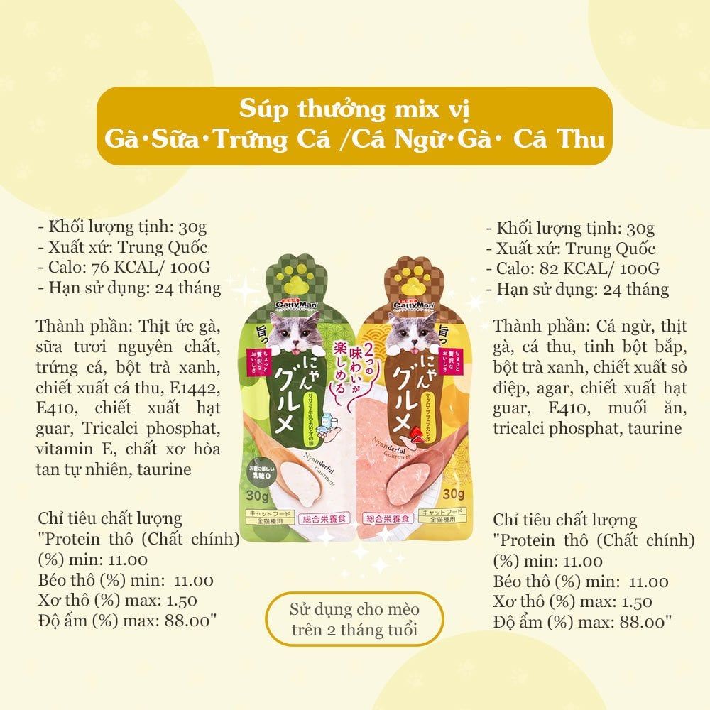  Súp thưởng mix vị cho mèo cưng 