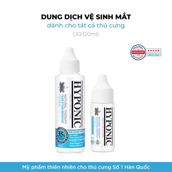  HYPONIC Dung dịch vệ sinh mắt 120ml cho chó mèo 
