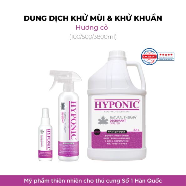  Dung dịch xịt khử mùi & khử khuẩn HYPONIC Chitosan cho thú cưng, hương hoa 