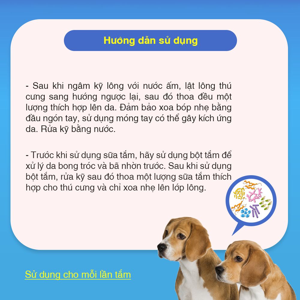  Bột tắm trị nấm, viêm da và tẩy da chết HYPONIC dành cho thú cưng 