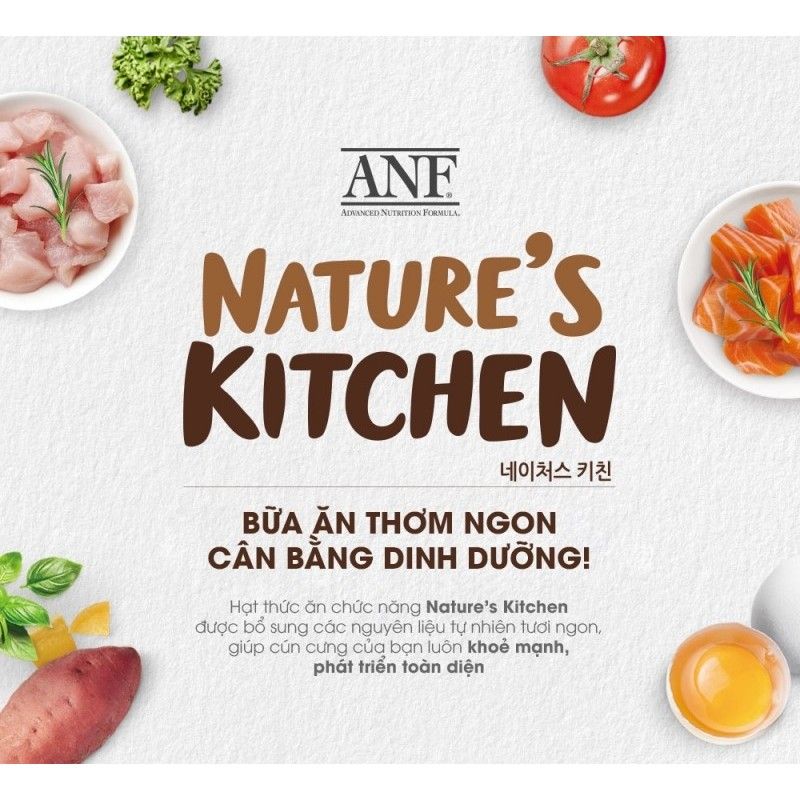  ANF - Nature's Kitchen - Hạt thức ăn chức năng tốt cho da và lông cho chó mọi lứa tuổi 2kg 